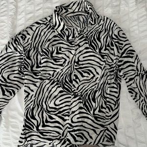 Zebra Satin Buttondown Shirt